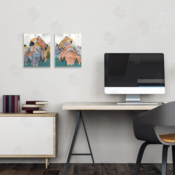 Stupell Industries Jennifer Goldberger | Foil Collage Mountain Landscape Wall Art