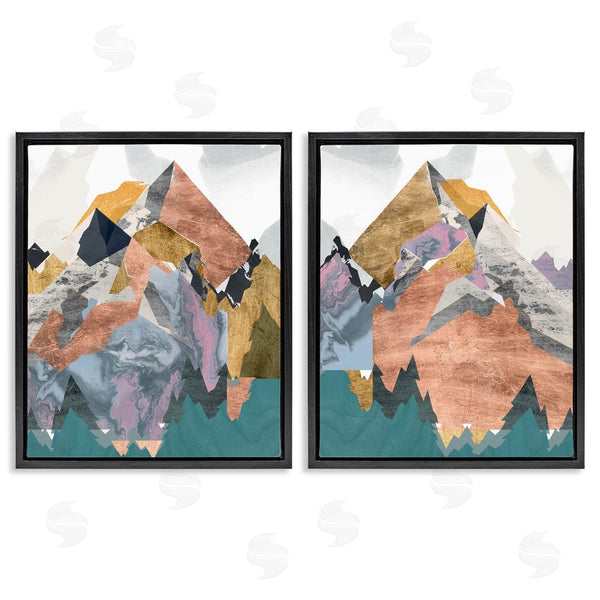 Stupell Industries Jennifer Goldberger | Foil Collage Mountain Landscape Wall Art