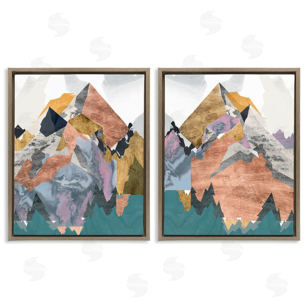 Stupell Industries Jennifer Goldberger | Foil Collage Mountain Landscape Wall Art