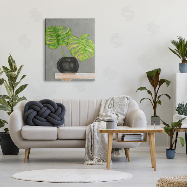 Stupell Industries Jennifer Goldberger | Green Monstera Palm Pair Indoor Tabletop Still Life Wall Art