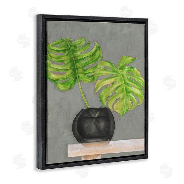 Stupell Industries Jennifer Goldberger | Green Monstera Palm Pair Indoor Tabletop Still Life Wall Art