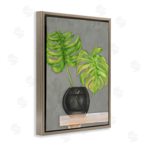 Stupell Industries Jennifer Goldberger | Green Monstera Palm Pair Indoor Tabletop Still Life Wall Art