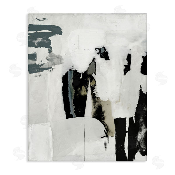 stupell industries Jennifer Goldberger | Modern Industrial Abstraction Distressed Layered Tones Black Grey Wall Art