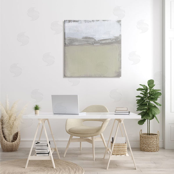 Stupell Industries Jennifer Goldberger | Silver Ribbon Abstract Horizon Neutral Tone Landscape Wall Art