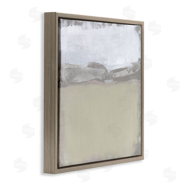 Stupell Industries Jennifer Goldberger | Silver Ribbon Abstract Horizon Neutral Tone Landscape Wall Art