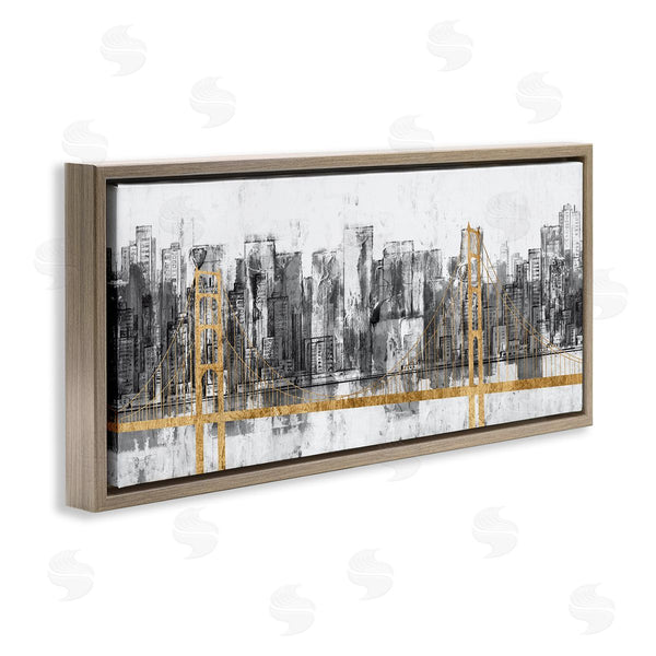 Stupell Industries Jennifer Goldberger | Urban Golden Bridge Cityscape Wall Art