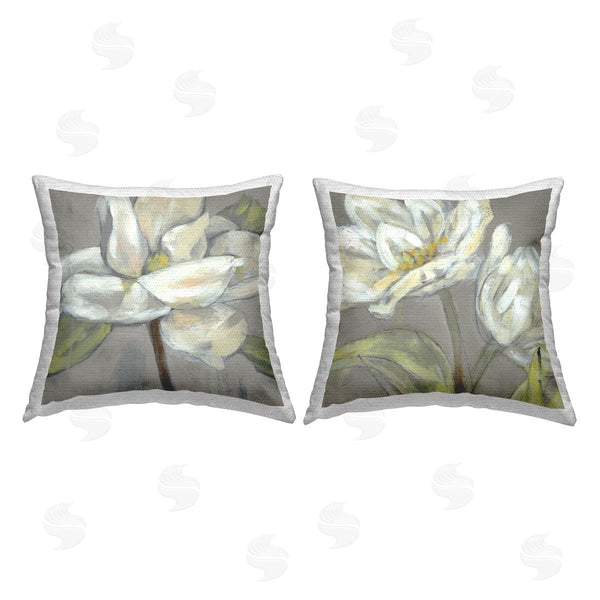 Stupell Industries Jennifer Goldberger | White Floral Blossoms Printed Throw Pillow Set