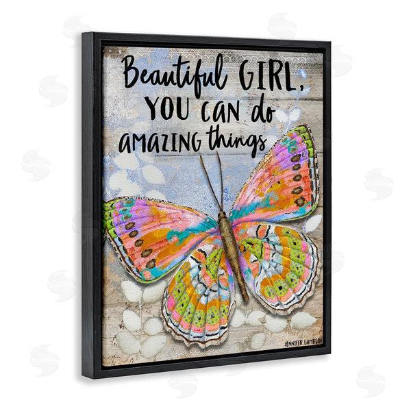 Stupell Industries Jennifer Lambein | Beautiful Girl & Butterfly Wall Art