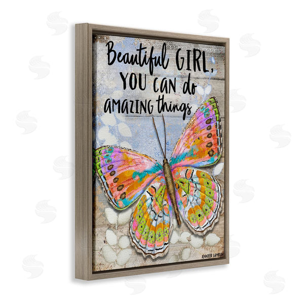 Stupell Industries Jennifer Lambein | Beautiful Girl & Butterfly Wall Art