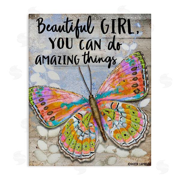 stupell industries Jennifer Lambein | Beautiful Girl & Butterfly Wall Art