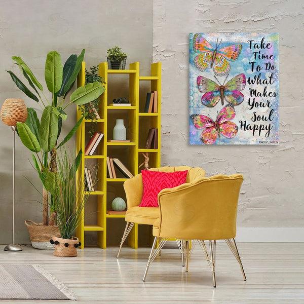 Stupell Industries Jennifer Lambein | Makes Your Soul Happy Butterfly Wall Art