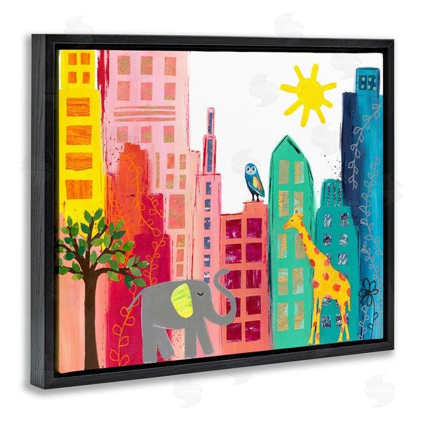 Stupell Industries Jennifer McCully | Colorful Safari Animal City Scene