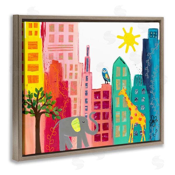 Stupell Industries Jennifer McCully | Colorful Safari Animal City Scene