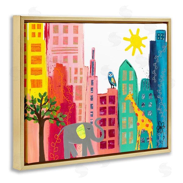 Stupell Industries Jennifer McCully | Colorful Safari Animal City Scene