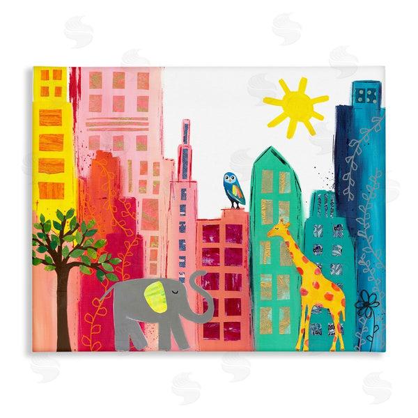 stupell industries Jennifer McCully | Colorful Safari Animal City Scene