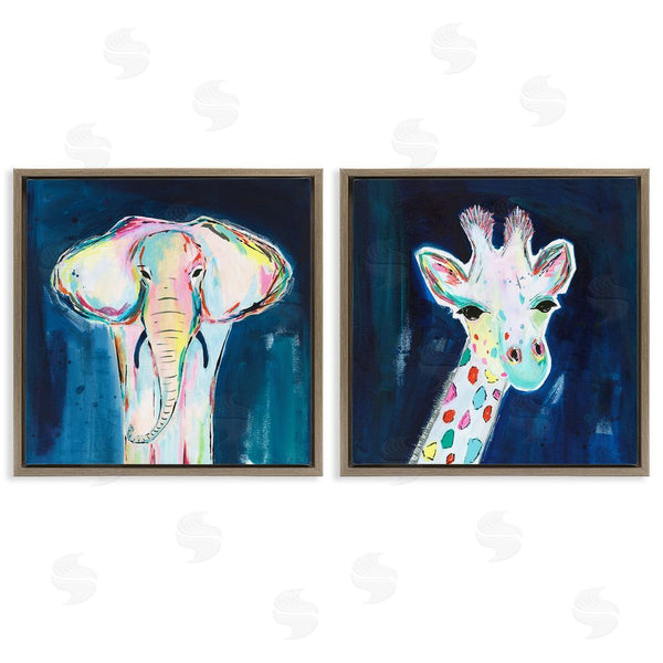 Stupell Industries Jennifer McCully | Colorful Safari Animal Portraits Wall Art