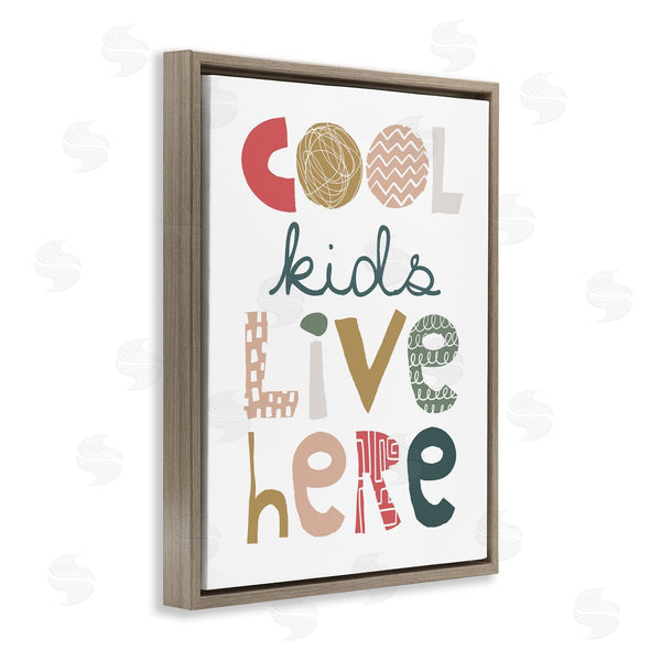 Stupell Industries Jennifer McCully | Cool Kids Live Here Phrase Abstract Pattern Typography Wall Art