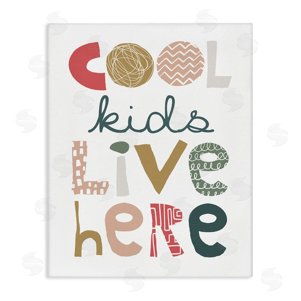 stupell industries Jennifer McCully | Cool Kids Live Here Phrase Abstract Pattern Typography Wall Art