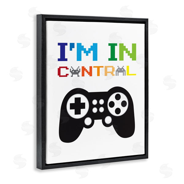 Stupell Industries Jennifer McCully | I'm In Control Phrase Old School Pixelated Video Game Sign Wall Art