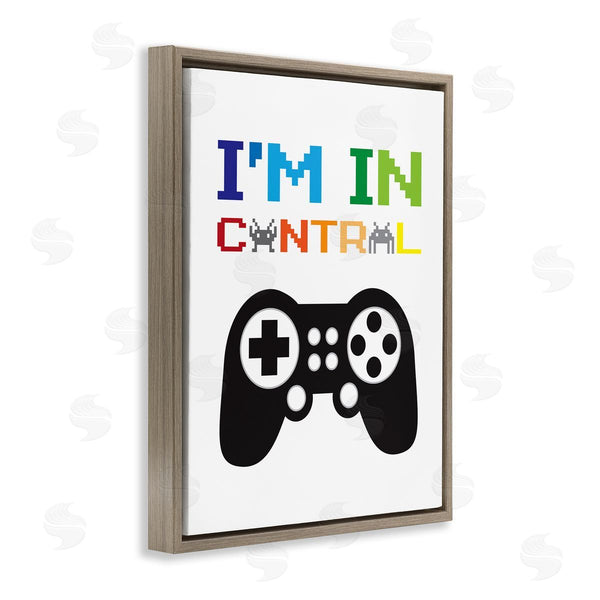 Stupell Industries Jennifer McCully | I'm In Control Phrase Old School Pixelated Video Game Sign Wall Art