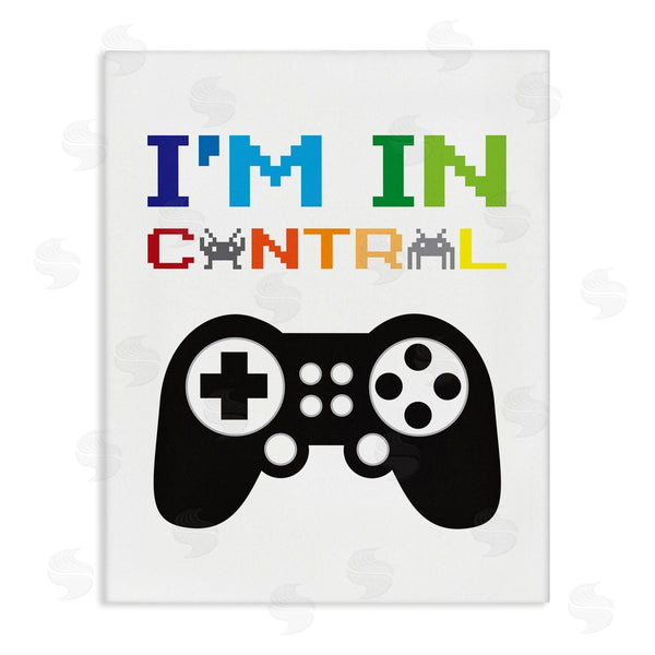 stupell industries Jennifer McCully | I'm In Control Phrase Old School Pixelated Video Game Sign Wall Art