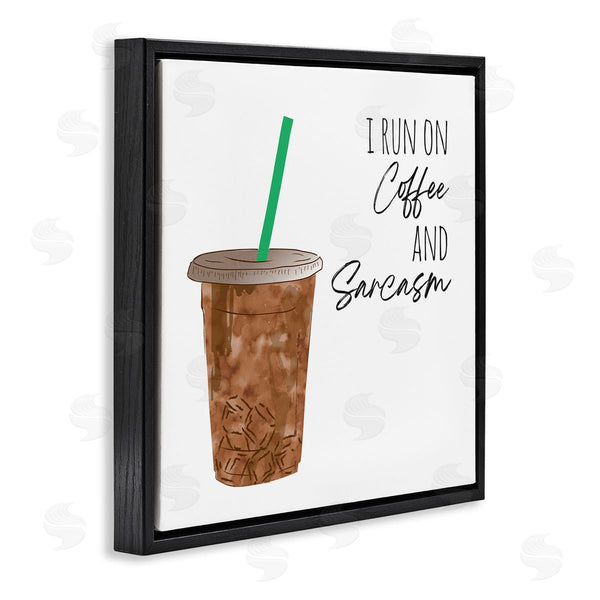 Stupell Industries Jennifer McCully | Run On Coffee And Sarcasm Funny Beverage Phrase Wall Art