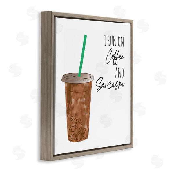 Stupell Industries Jennifer McCully | Run On Coffee And Sarcasm Funny Beverage Phrase Wall Art
