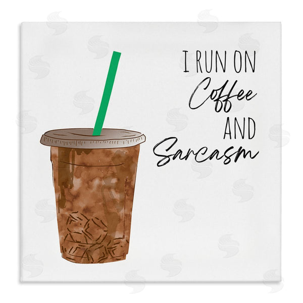 stupell industries Jennifer McCully | Run On Coffee And Sarcasm Funny Beverage Phrase Wall Art