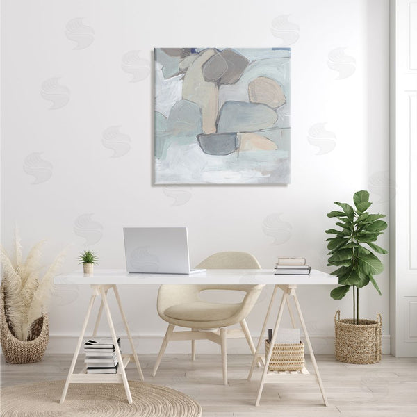 Stupell Industries Jennifer Paxton Parker | Abstract Neutral Geometric Shapes Round Rock Landscape Wall Art