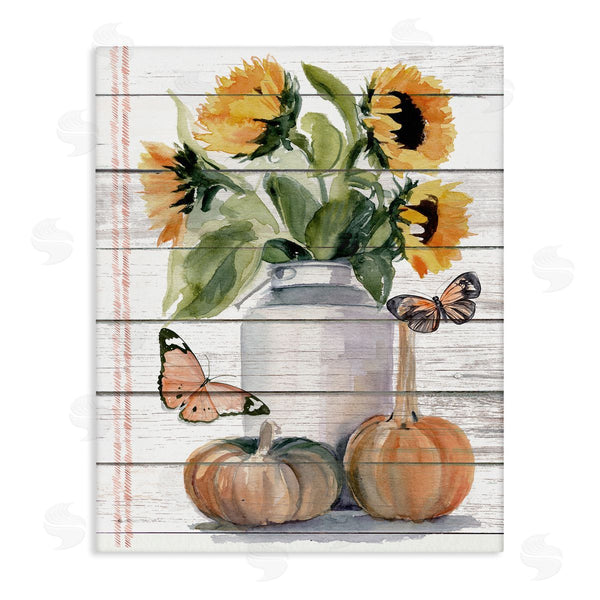 stupell industries Jennifer Paxton Parker | Autumn Sunflower Jar Orange Monarch Butterflies Wall Art
