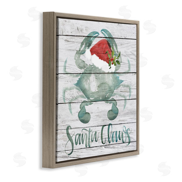 Stupell Industries Jennifer Paxton Parker | Blue Crab Nautical Christmas Pun