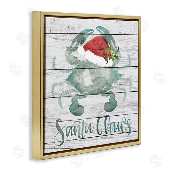 Stupell Industries Jennifer Paxton Parker | Blue Crab Nautical Christmas Pun