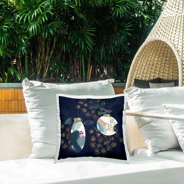 Stupell Industries Jennifer Paxton Parker | Blue Patterned Ornaments Printed Throw Pillow