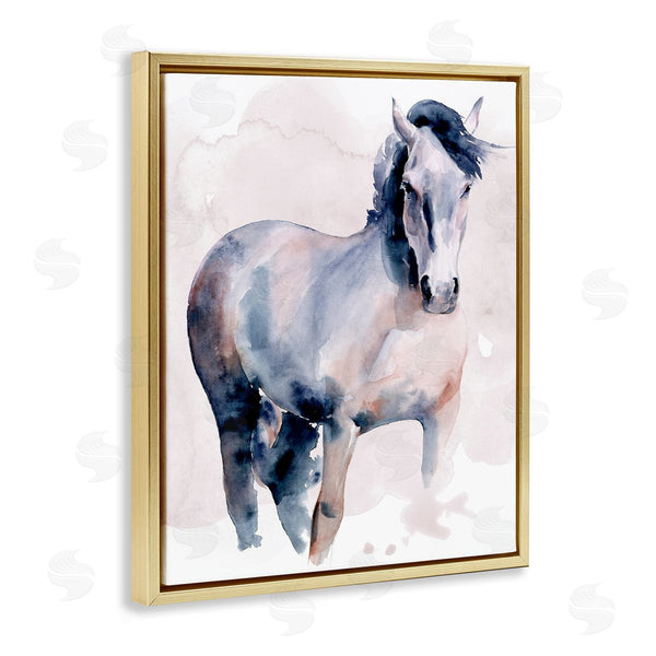 Stupell Industries Jennifer Paxton Parker | Blue Watercolor Horse Portrait Wall Art