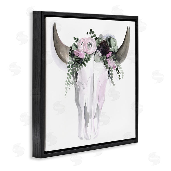 Stupell Industries Jennifer Paxton Parker | Boho Cattle Skull Floral Garland Wall Art