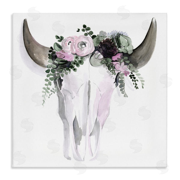 stupell industries Jennifer Paxton Parker | Boho Cattle Skull Floral Garland Wall Art