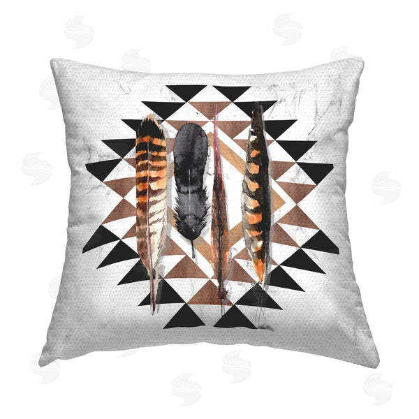 Stupell Industries Jennifer Paxton Parker | Boho Geometric Feathers Printed Throw Pillow