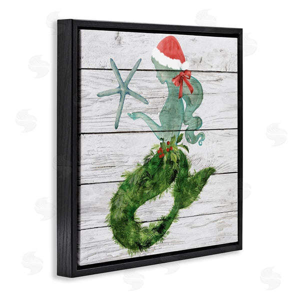 Stupell Industries Jennifer Paxton Parker | Christmas Mermaid & Winter Holly