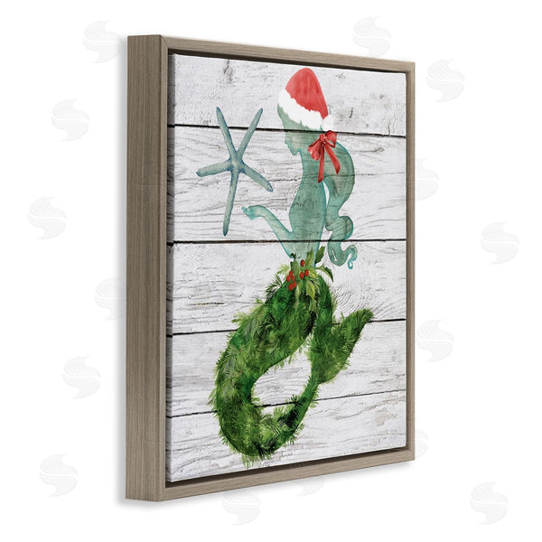 Stupell Industries Jennifer Paxton Parker | Christmas Mermaid & Winter Holly