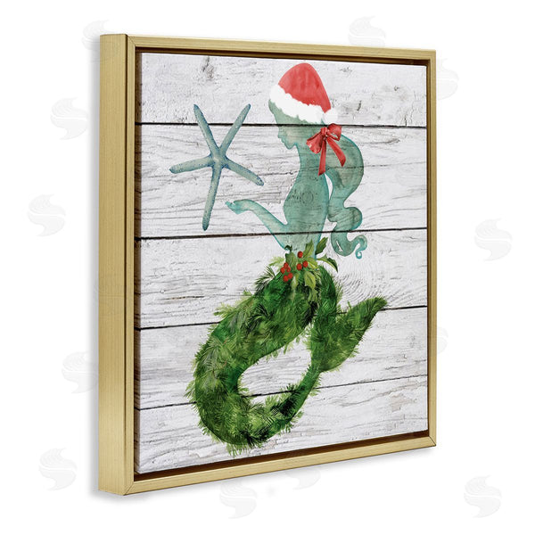 Stupell Industries Jennifer Paxton Parker | Christmas Mermaid & Winter Holly