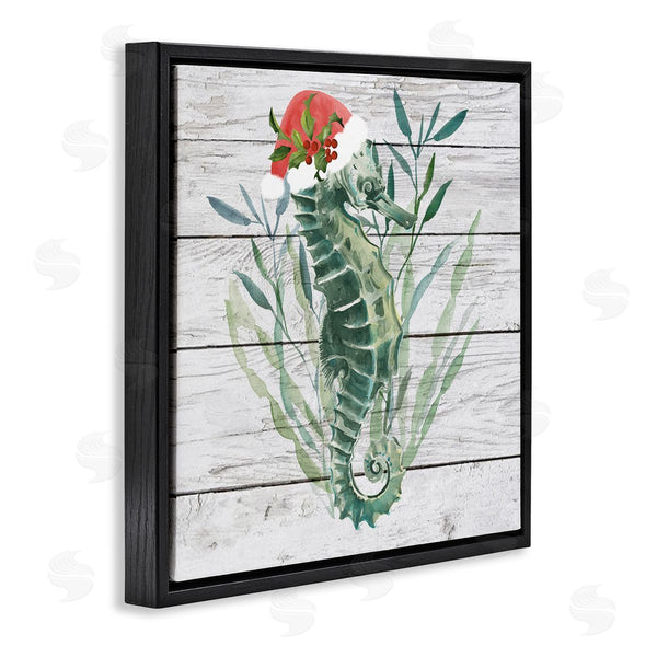 Stupell Industries Jennifer Paxton Parker | Christmas Seahorse With Santa Hat