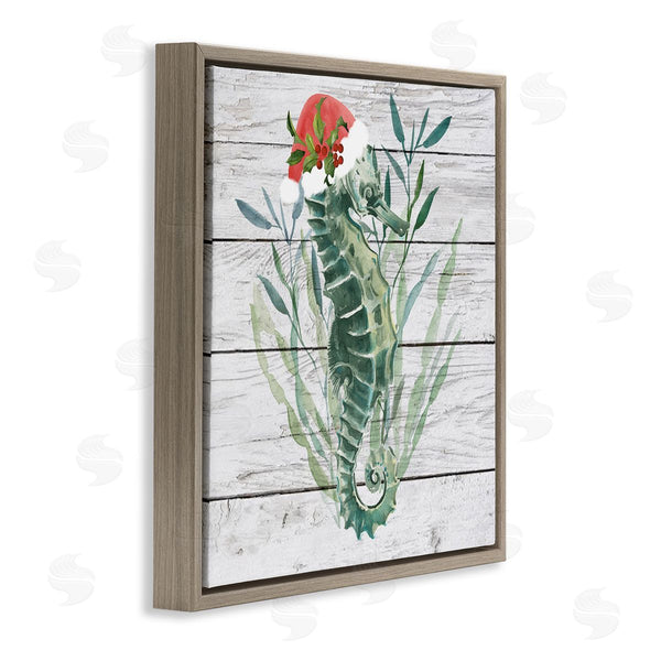 Stupell Industries Jennifer Paxton Parker | Christmas Seahorse With Santa Hat