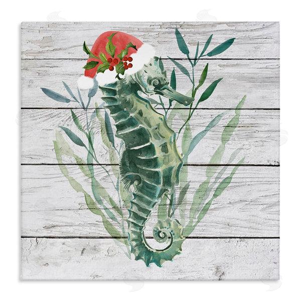 stupell industries Jennifer Paxton Parker | Christmas Seahorse with Santa Hat