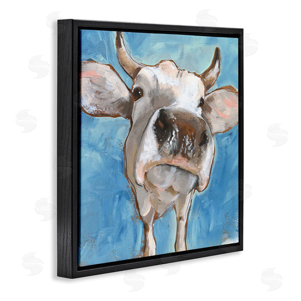 Stupell Industries Jennifer Paxton Parker | Close Up White Cattle Farm Animal Portrait