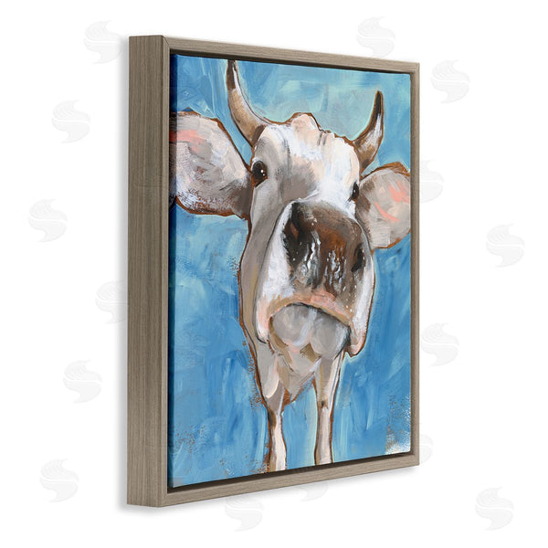Stupell Industries Jennifer Paxton Parker | Close Up White Cattle Farm Animal Portrait