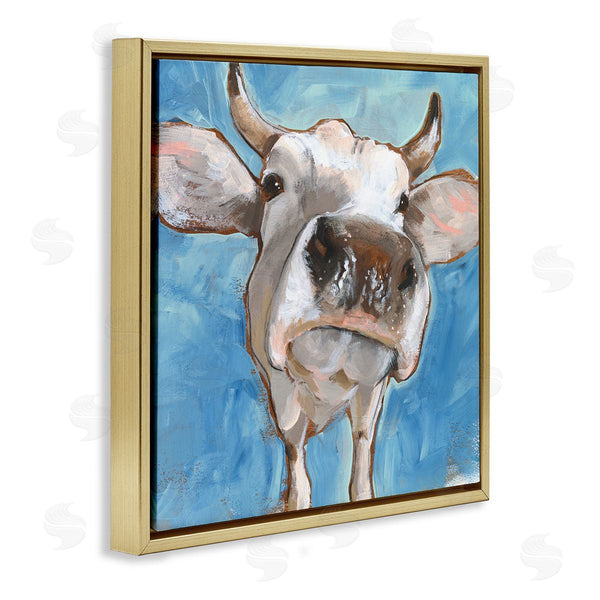 Stupell Industries Jennifer Paxton Parker | Close Up White Cattle Farm Animal Portrait