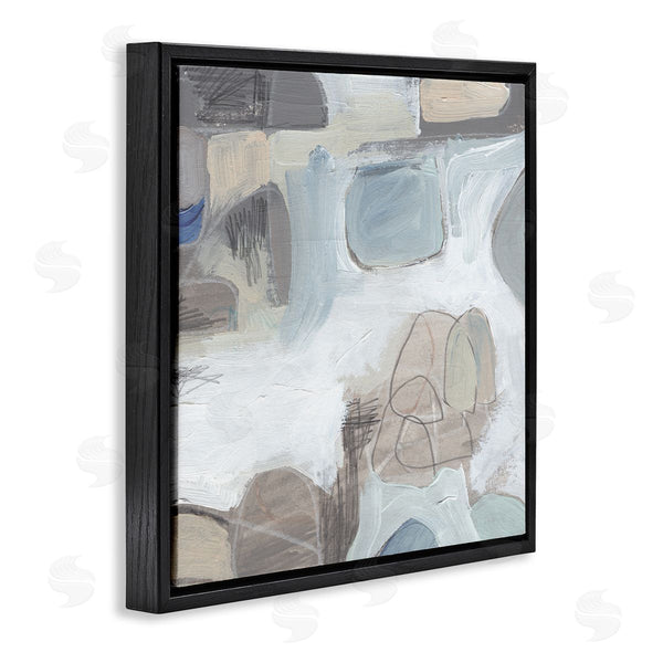 Stupell Industries Jennifer Paxton Parker | Conceptual Geometric Shapes Busy Lines Grey Blue Wall Art