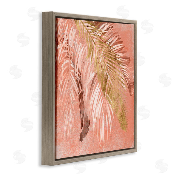 Stupell Industries Jennifer Paxton Parker | Falling Palm Tree Fronds Tropical Pink Plants Wall Art