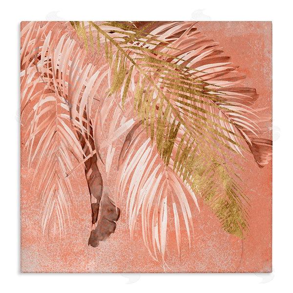 stupell industries Jennifer Paxton Parker | Falling Palm Tree Fronds Tropical Pink Plants Wall Art