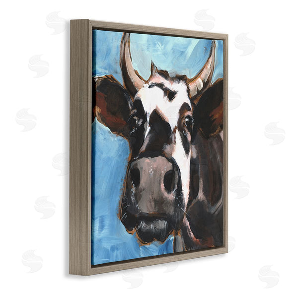 Stupell Industries Jennifer Paxton Parker | Farm Cattle Close Up Countryside Animal Portrait